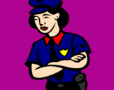 Disegno Poliziotta  pitturato su Vanessa