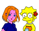 Disegno Sakura e Lisa pitturato su Giada