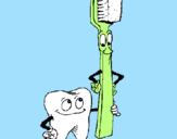Disegno Molare e spazzolino da denti pitturato su anastasia
