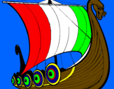 Disegno Barca vikinga pitturato su giuseppe