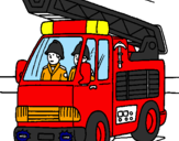 Disegno Camion dei Pompieri  pitturato su matteo17 13