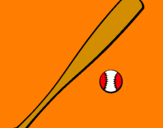Disegno Mazza da baseball e Pallina  pitturato su cristian