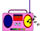 Disegno Radio cassette 2 pitturato su raffaella