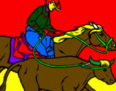 Disegno Cowboy e mucca  pitturato su LORENZO SICURELLA