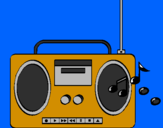 Disegno Radio cassette 2 pitturato su PASQUALE