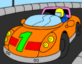 Disegno Auto da corsa pitturato su Tommi