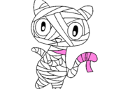 Disegno Mummia gatto scaraboechio pitturato su giulo