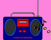 Disegno Radio cassette 2 pitturato su josafat