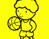 Disegno Giocatore di pallacanestro  pitturato su gigi