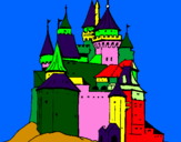 Disegno Castello medievale  pitturato su FRANCESCO   LUCIANO