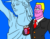 Disegno Stati Uniti d'America pitturato su giuseppe