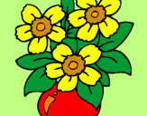 Disegno Vaso di fiori  pitturato su DIANA R
