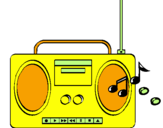 Disegno Radio cassette 2 pitturato su ANNA