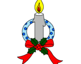 Disegno Candela di Natale III pitturato su aurora