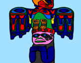 Disegno Totem pitturato su jahya