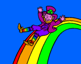Disegno Folletto nell'arcobaleno  pitturato su Martina