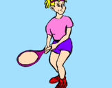 Disegno Ragazza che gioca a tennis  pitturato su MartyB.34