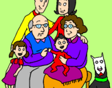 Disegno Famiglia pitturato su beatrice