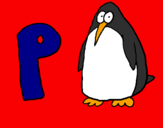 Disegno Pinguino pitturato su simone