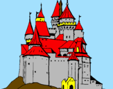Disegno Castello medievale  pitturato su silvestro