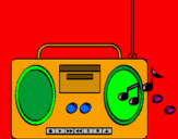 Disegno Radio cassette 2 pitturato su elisabeth