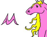 Disegno Unicorno  pitturato su Carmela Lomasto