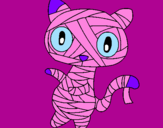 Disegno Mummia gatto scaraboechio pitturato su Matilda