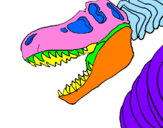 Disegno Scheletro di Tyrannosaurus rex pitturato su lorenzo salulini