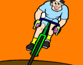 Disegno Ciclista con il berretto  pitturato su yuppie