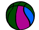 Disegno Pallone da pallacanestro pitturato su chhiiara