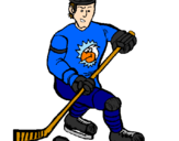Disegno Giocatore di hockey su ghiaccio pitturato su Antonio