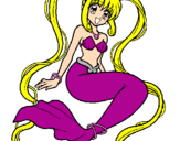 Disegno Sirena con le perle  pitturato su mikaela