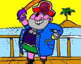 Disegno Pirata a bordo  pitturato su giacomo