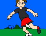 Disegno Giocare a calcio pitturato su giuseppe