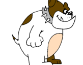Disegno Bulldog inglese  pitturato su oliver