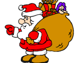 Disegno Babbo Natale e il suo sacco di regali  pitturato su Francesco