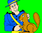 Disegno Polizia a cavallo  pitturato su alessia