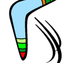 Disegno Boomerang pitturato su nicola