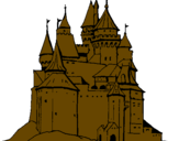 Disegno Castello medievale  pitturato su andrea tolomeo