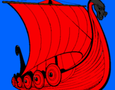Disegno Barca vikinga pitturato su thomas