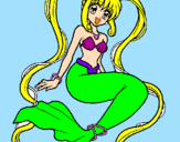 Disegno Sirena con le perle  pitturato su noemi