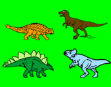Disegno Dinosauri di terra  pitturato su AURORA