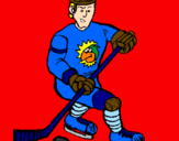 Disegno Giocatore di hockey su ghiaccio pitturato su francesca