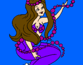 Disegno Sirena tra mille bollicine  pitturato su eleonora onofri