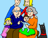 Disegno Famiglia pitturato su MartyB.34