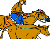 Disegno Cowboy e mucca  pitturato su ALBERTO E  FEDERICA
