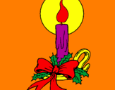 Disegno Candela di Natale pitturato su Valeria
