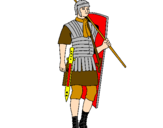 Disegno Soldato romano  pitturato su Antonio
