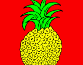 Disegno ananas  pitturato su elisa