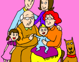 Disegno Famiglia pitturato su francesca